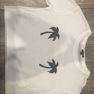 Palm tree white crop top